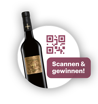 QR-Code Bild mit Weinflasche